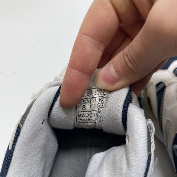 Y2K VTG Saucony Chunky Dad Sneakers Running Shoes Retro White / Blue Wom 8 Read - Picture 13 of 16